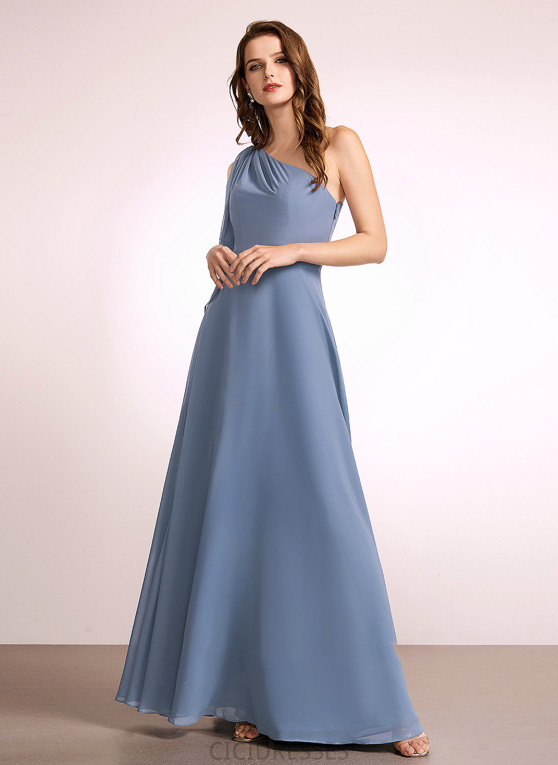 One-Shoulder Fabric Embellishment Neckline Bow(s) A-Line Length Silhouette Floor-Length Giuliana Floor Length A-Line/Princess Bridesmaid Dresses