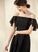 Silhouette Off-the-Shoulder A-Line Embellishment Length Asymmetrical Neckline Fabric CascadingRuffles Xiomara Floor Length Natural Waist Bridesmaid Dresses