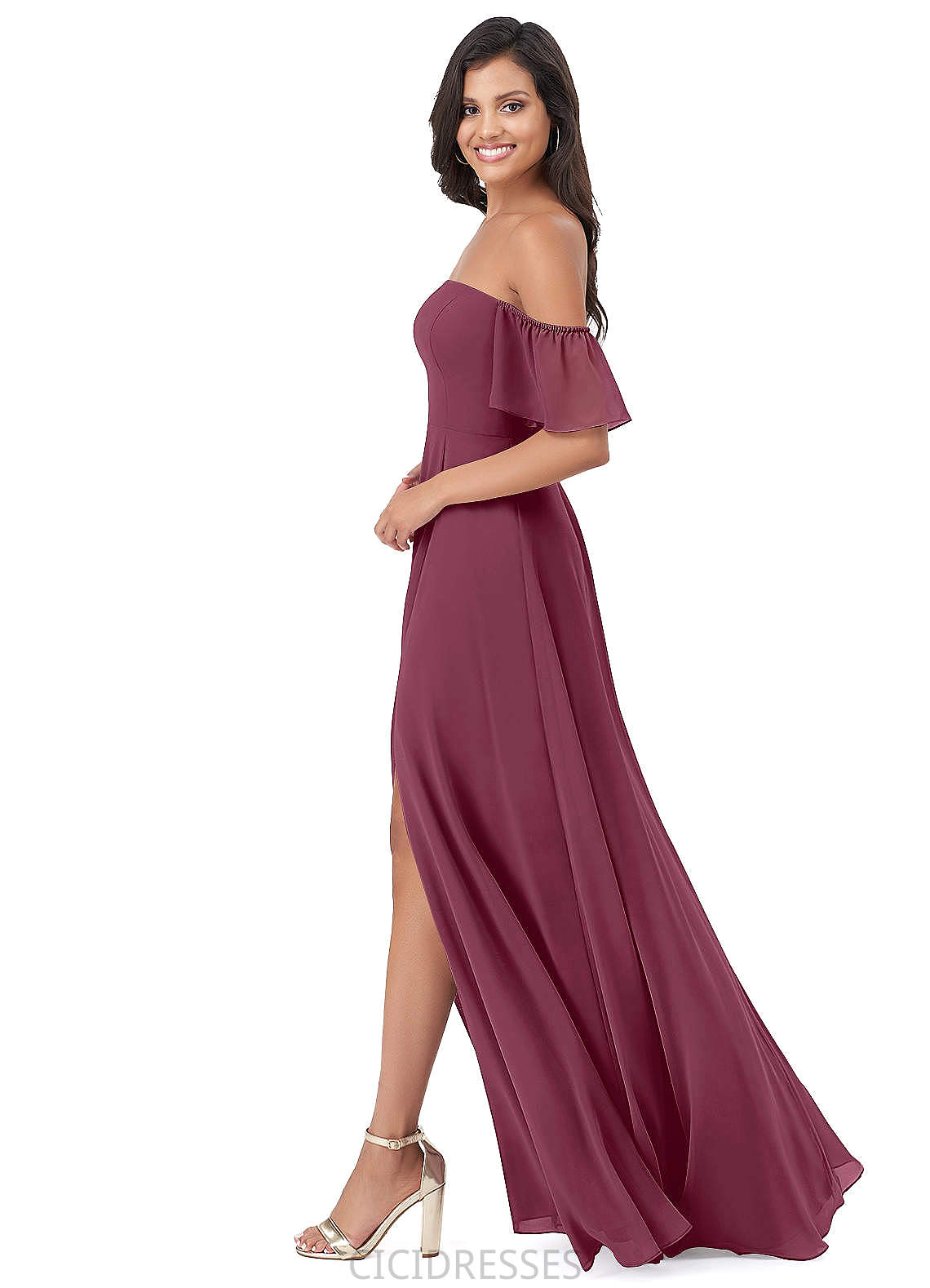 Alisha Natural Waist A-Line/Princess Sleeveless Floor Length Spaghetti Staps Bridesmaid Dresses