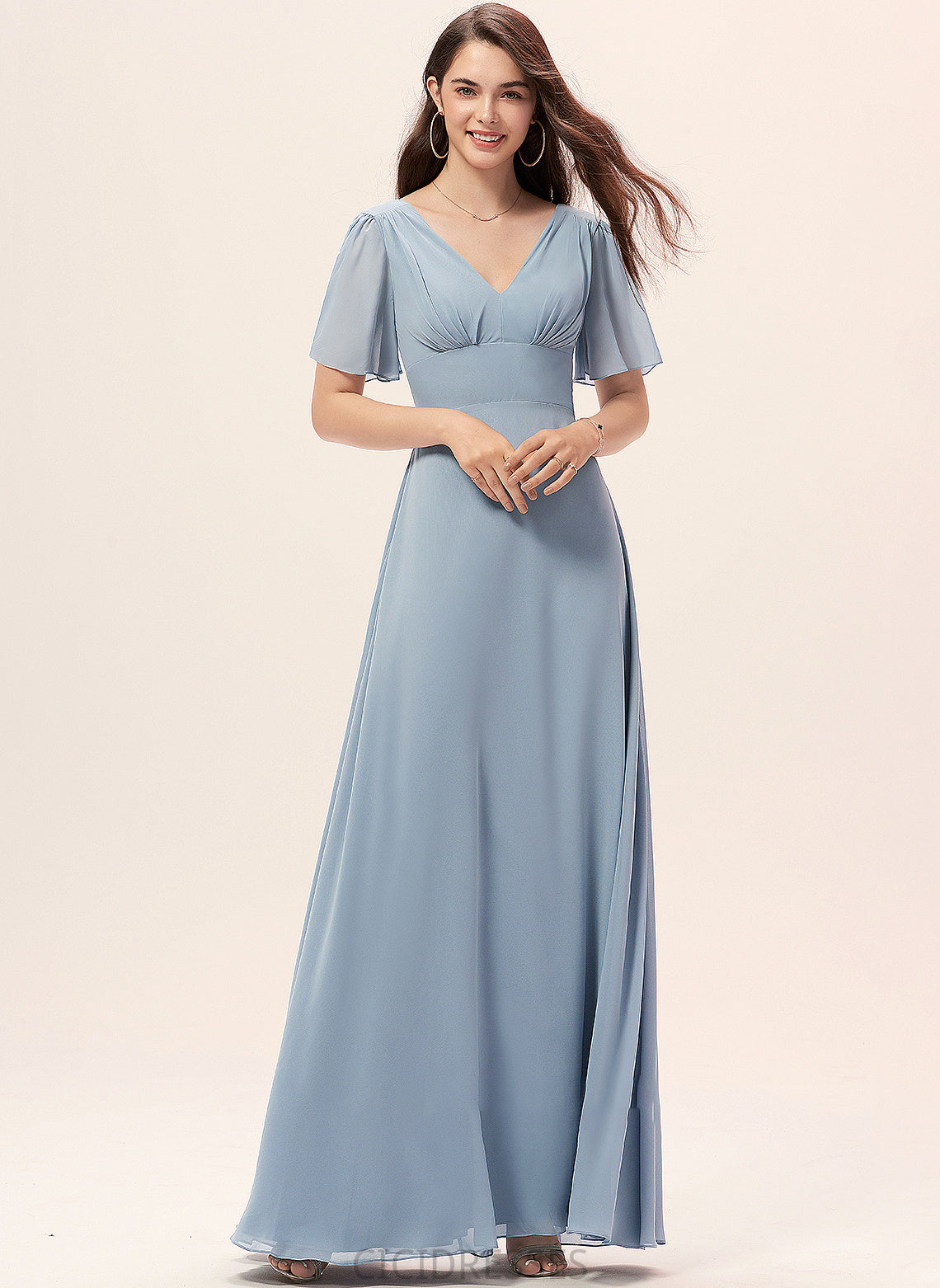 Straps Fabric V-neck Length A-Line Floor-Length Neckline Silhouette Jane Halter A-Line/Princess Floor Length Bridesmaid Dresses