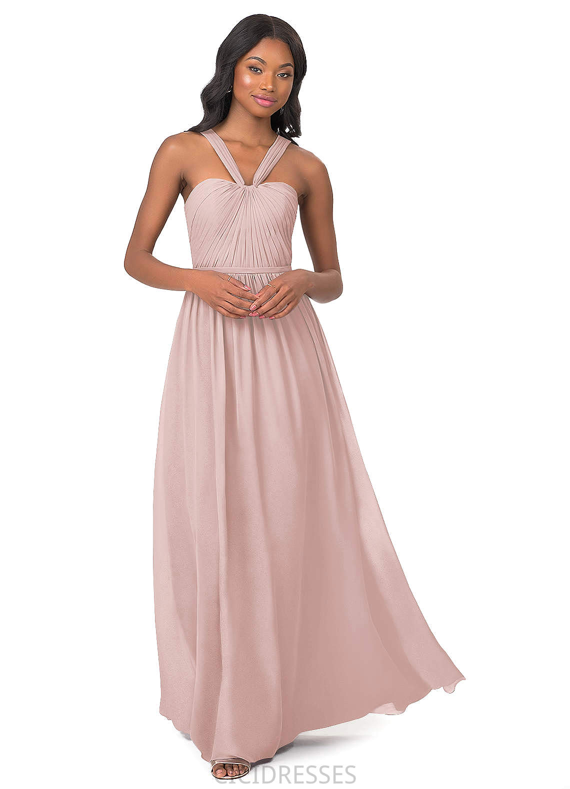 Harmony Sleeveless Floor Length Spaghetti Staps A-Line/Princess Natural Waist Bridesmaid Dresses
