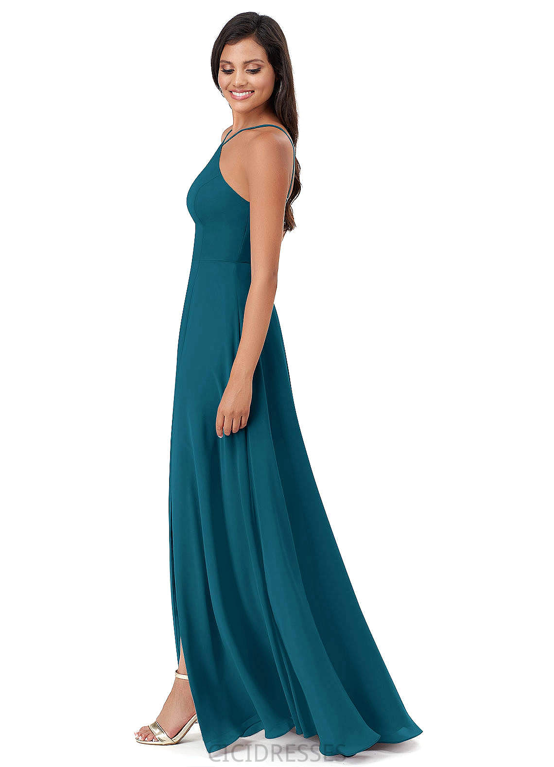 Sophronia Sleeveless A-Line/Princess Natural Waist Knee Length V-Neck Bridesmaid Dresses
