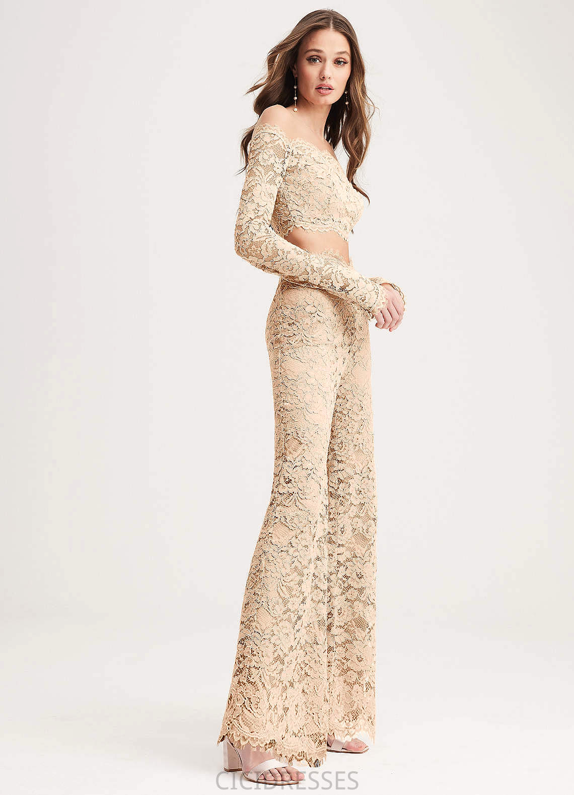 Haylie Floor Length Sleeveless A-Line/Princess Halter Natural Waist Bridesmaid Dresses