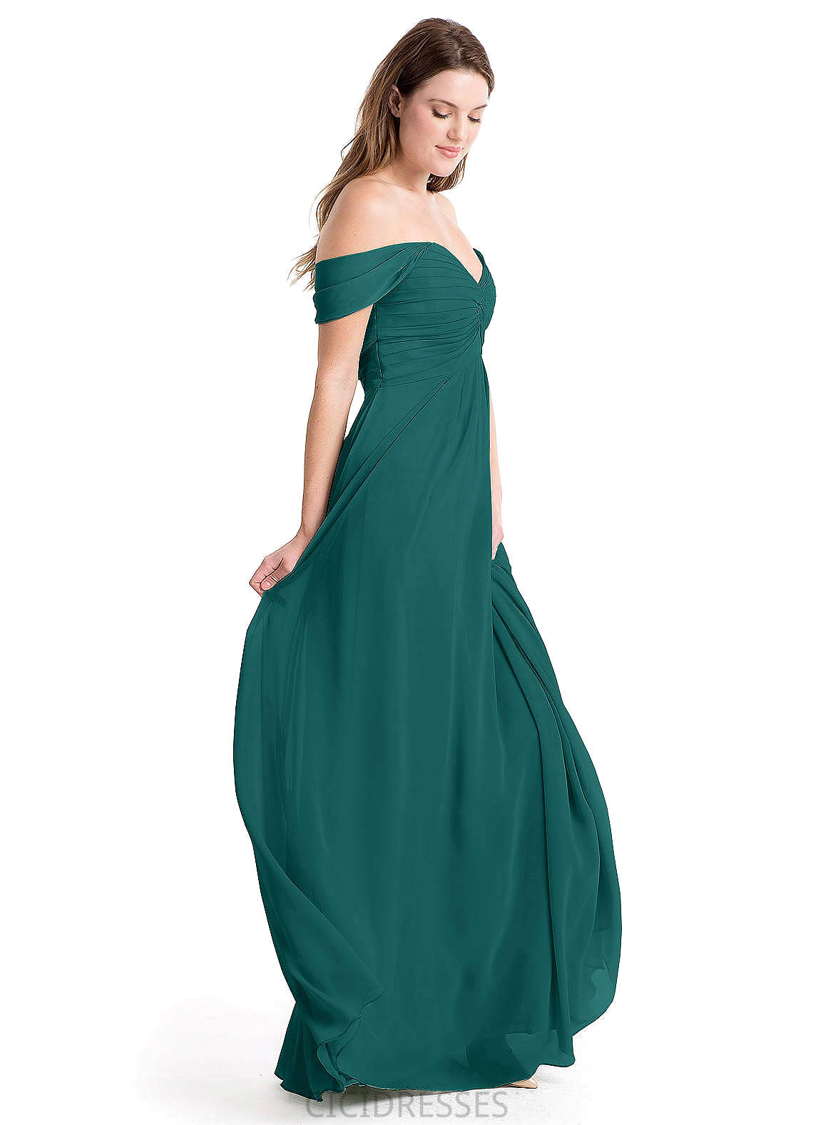 Sarahi Natural Waist A-Line/Princess Sleeveless Floor Length Spaghetti Staps Bridesmaid Dresses