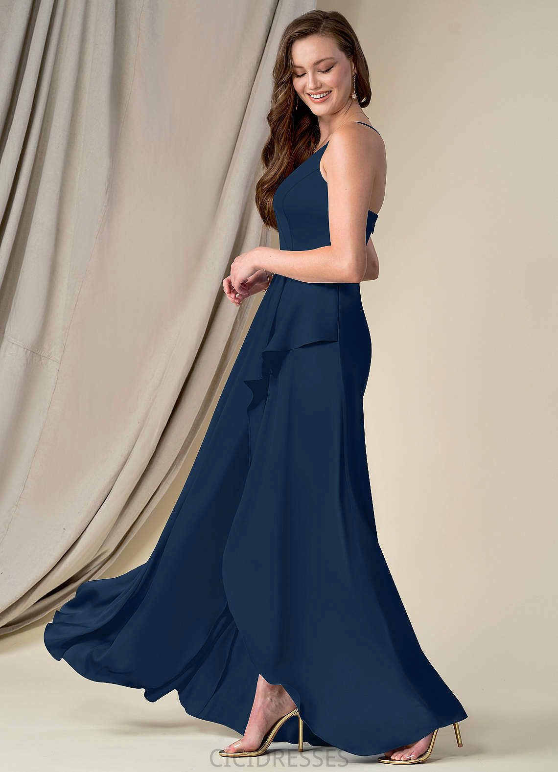 Liliana Natural Waist Floor Length Sleeveless A-Line/Princess V-Neck Bridesmaid Dresses