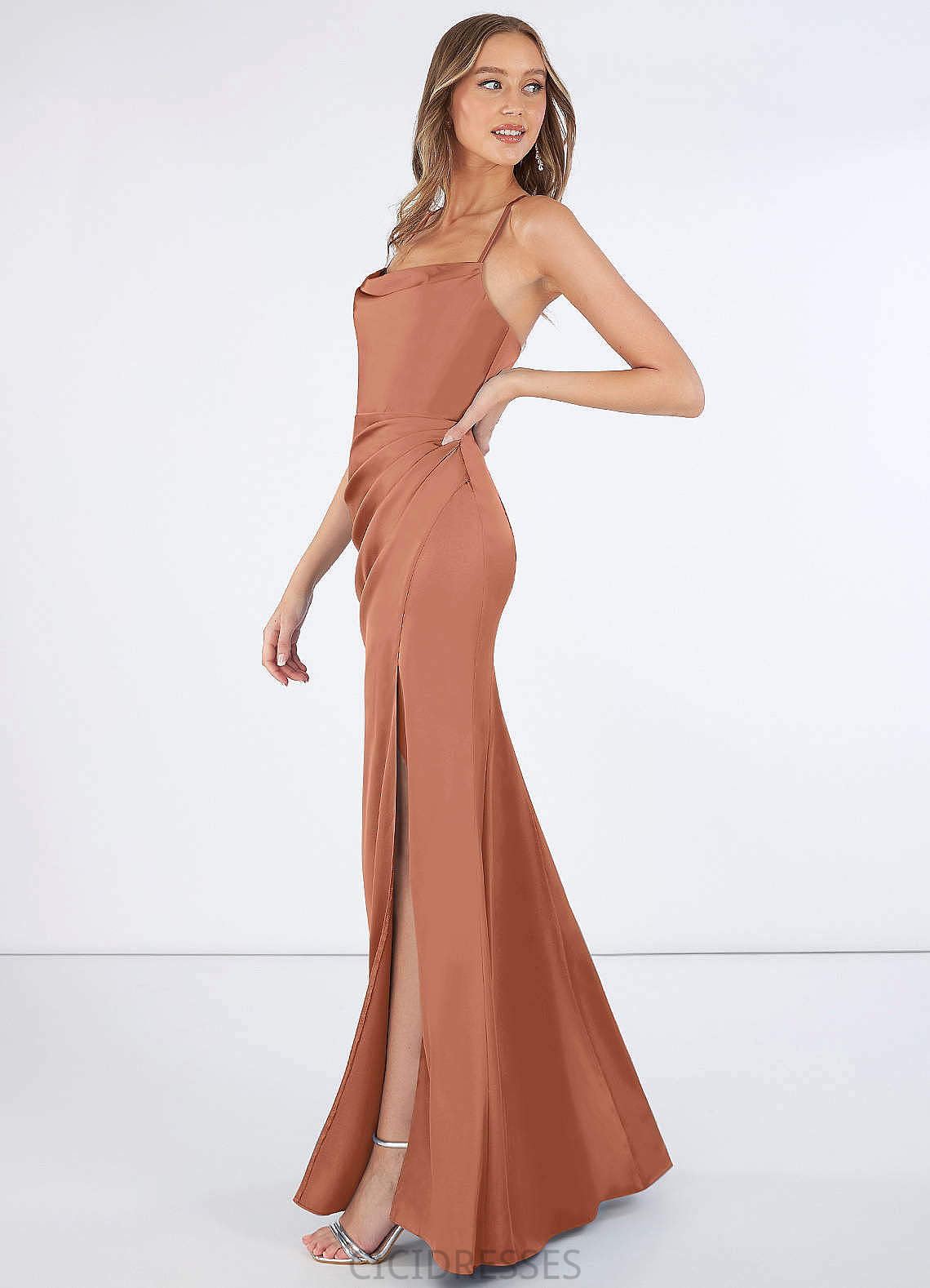 Maryjane A-Line/Princess V-Neck Floor Length Natural Waist Bridesmaid Dresses
