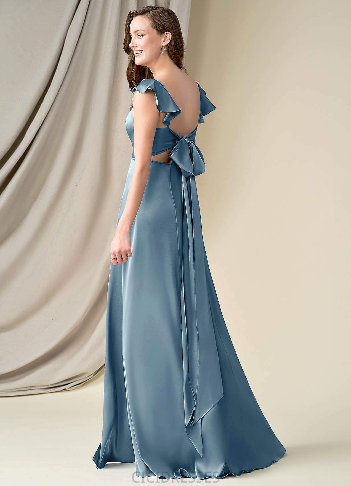 Destiny Floor Length Sleeveless Straps Natural Waist A-Line/Princess Bridesmaid Dresses