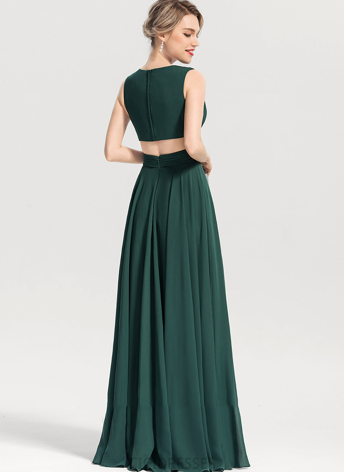 Length Silhouette Fabric Neckline A-Line V-neck Sleeve Floor-Length Selina Natural Waist One Shoulder Sleeveless Bridesmaid Dresses
