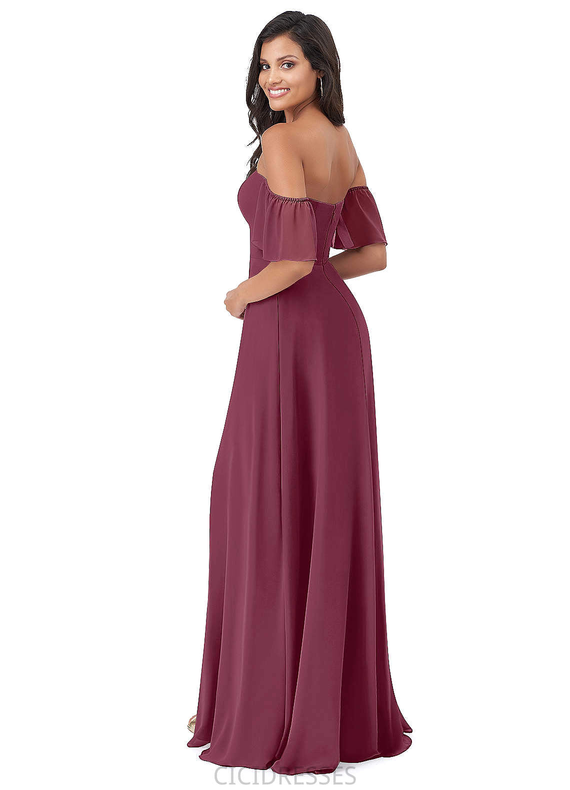Alisha Natural Waist A-Line/Princess Sleeveless Floor Length Spaghetti Staps Bridesmaid Dresses