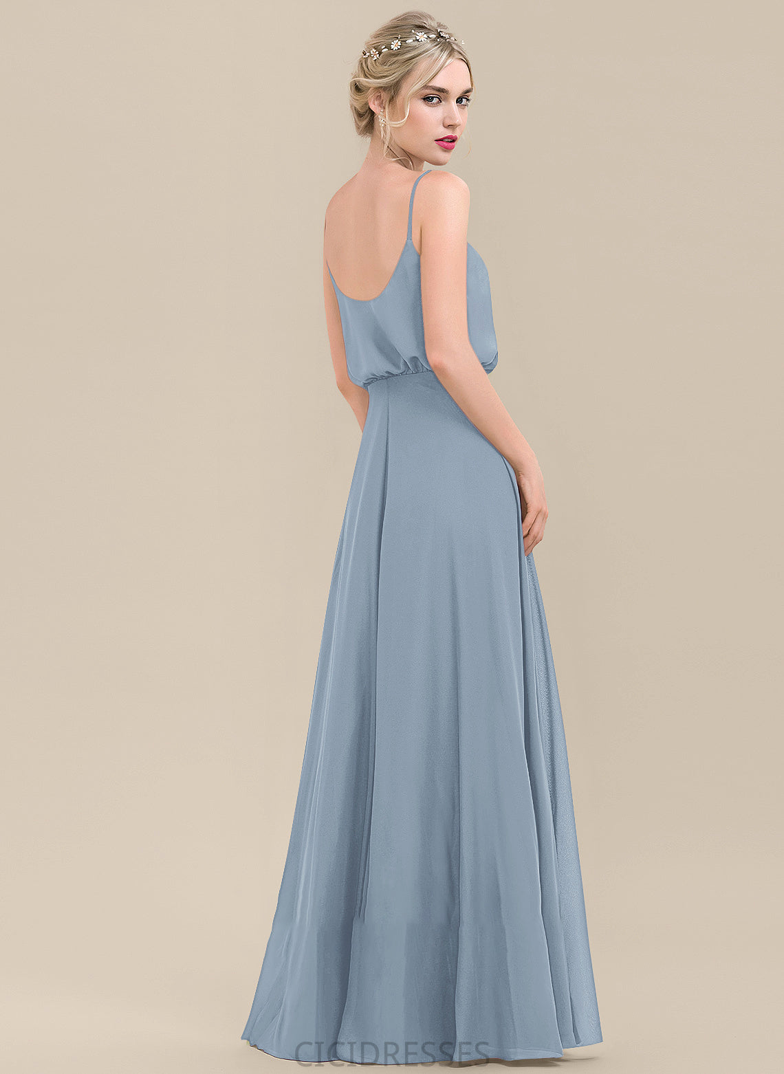 Length A-Line Neckline SquareNeckline SplitFront Embellishment Silhouette Fabric Floor-Length Kiley V-Neck Natural Waist Bridesmaid Dresses