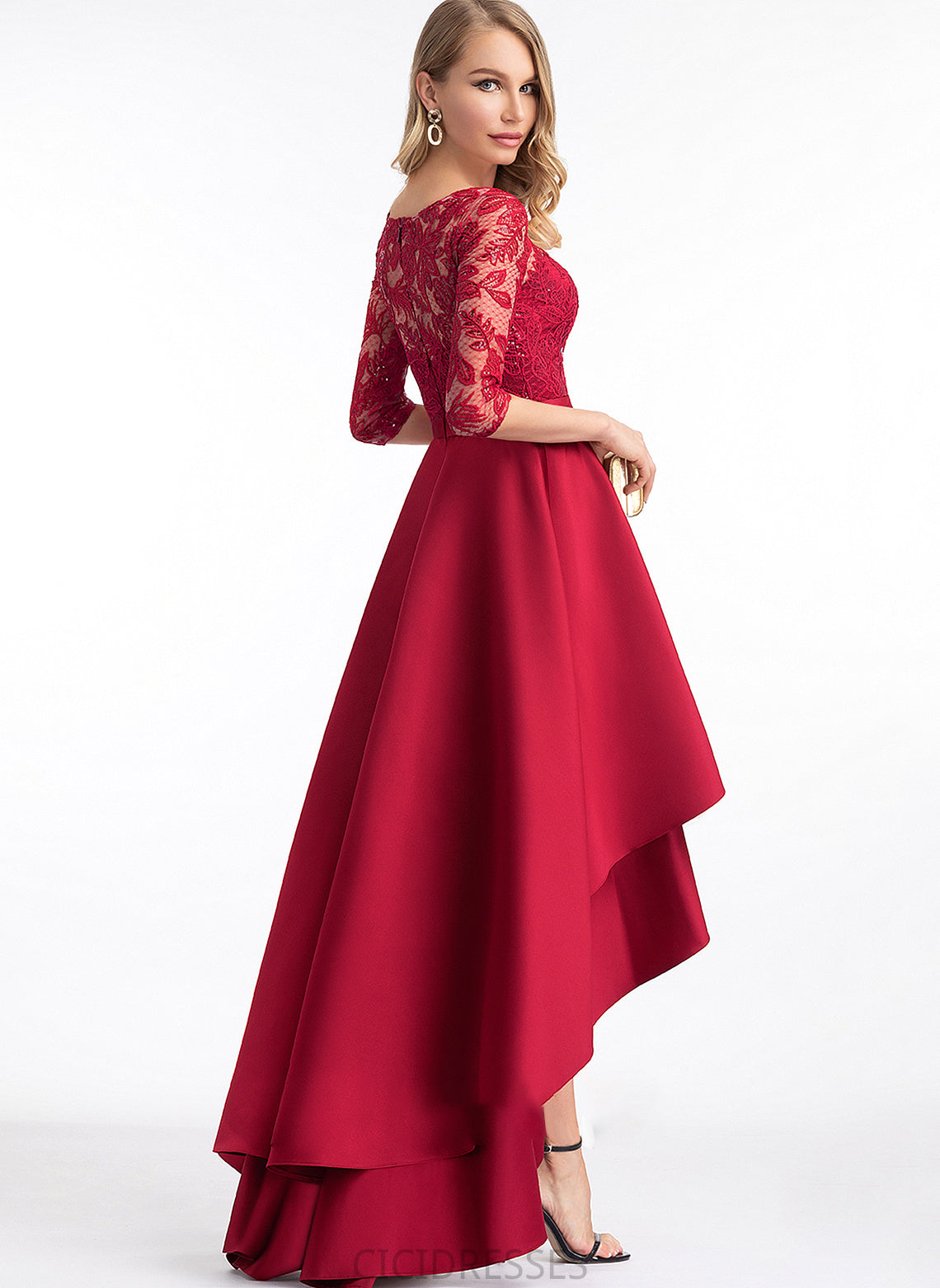 Silhouette ScoopNeck Fabric Neckline A-Line Embellishment Asymmetrical Length Sequins Elisabeth Sleeveless Floor Length Bridesmaid Dresses