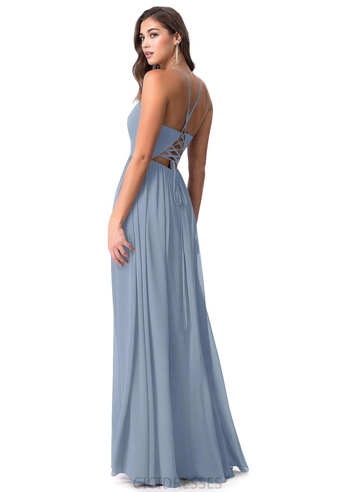 Angelina V-Neck A-Line/Princess Floor Length Natural Waist Bridesmaid Dresses