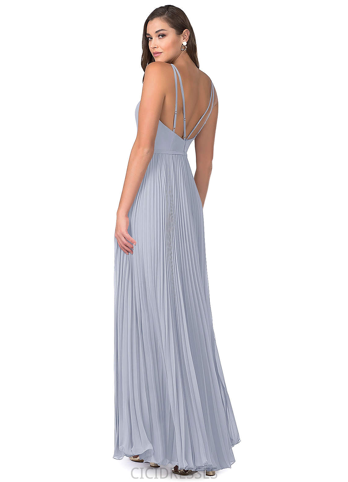 Thelma A-Line/Princess Empire Waist Floor Length Sleeveless Straps Bridesmaid Dresses