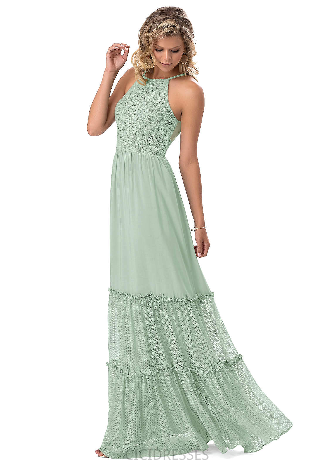 Nadia A-Line/Princess Sleeveless Natural Waist Floor Length Spaghetti Staps Bridesmaid Dresses