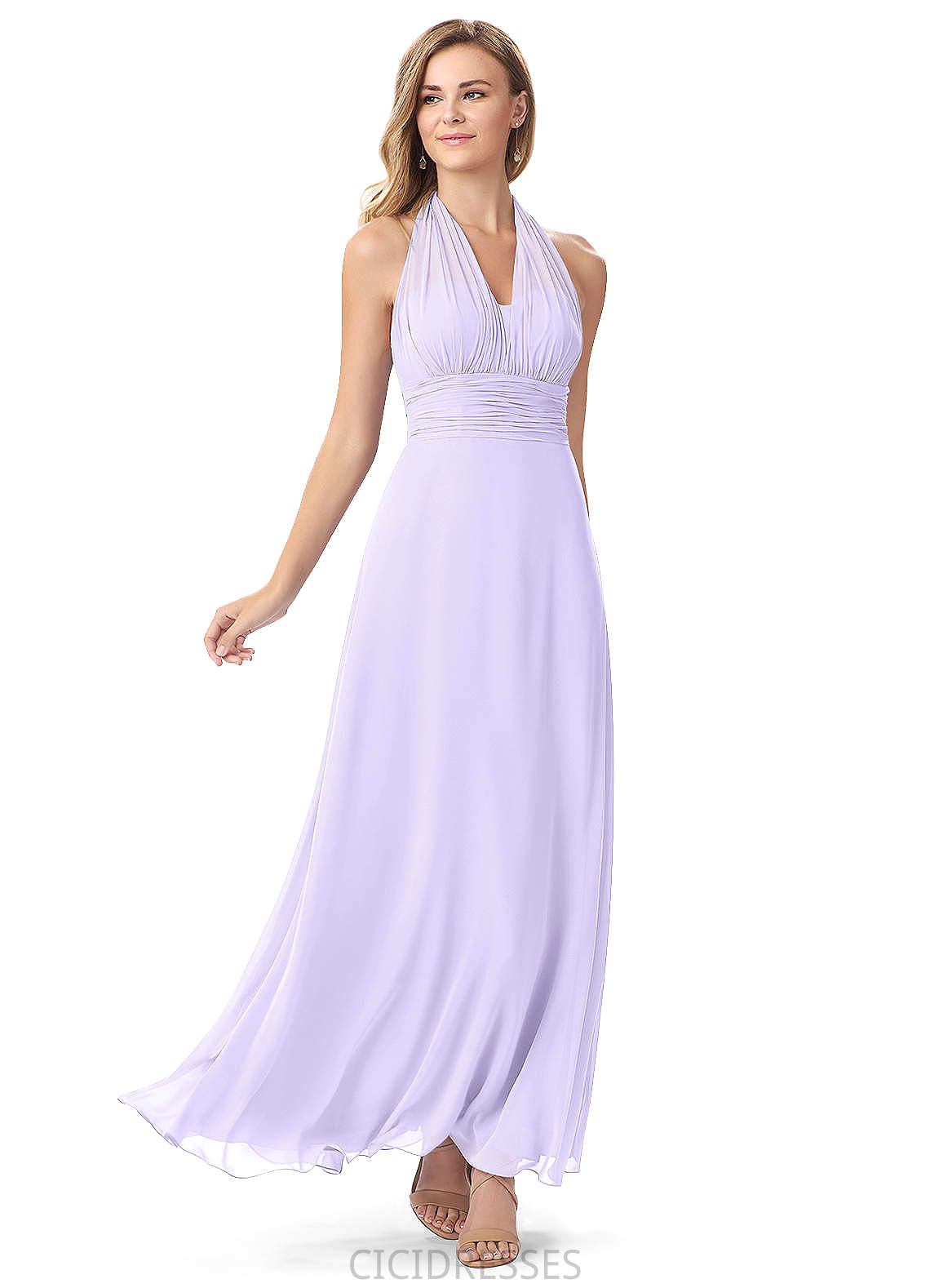 Gia Floor Length A-Line/Princess Natural Waist Spaghetti Staps Sleeveless Bridesmaid Dresses