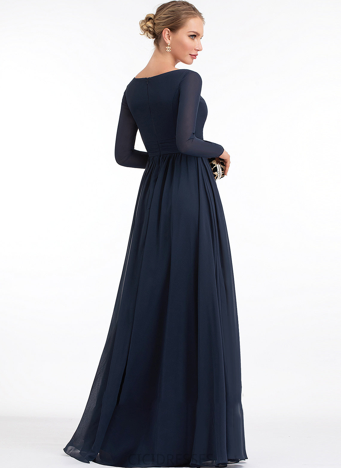 Fabric Neckline SplitFront Length A-Line Floor-Length Silhouette Embellishment V-neck Rosa Floor Length Sleeveless Bridesmaid Dresses