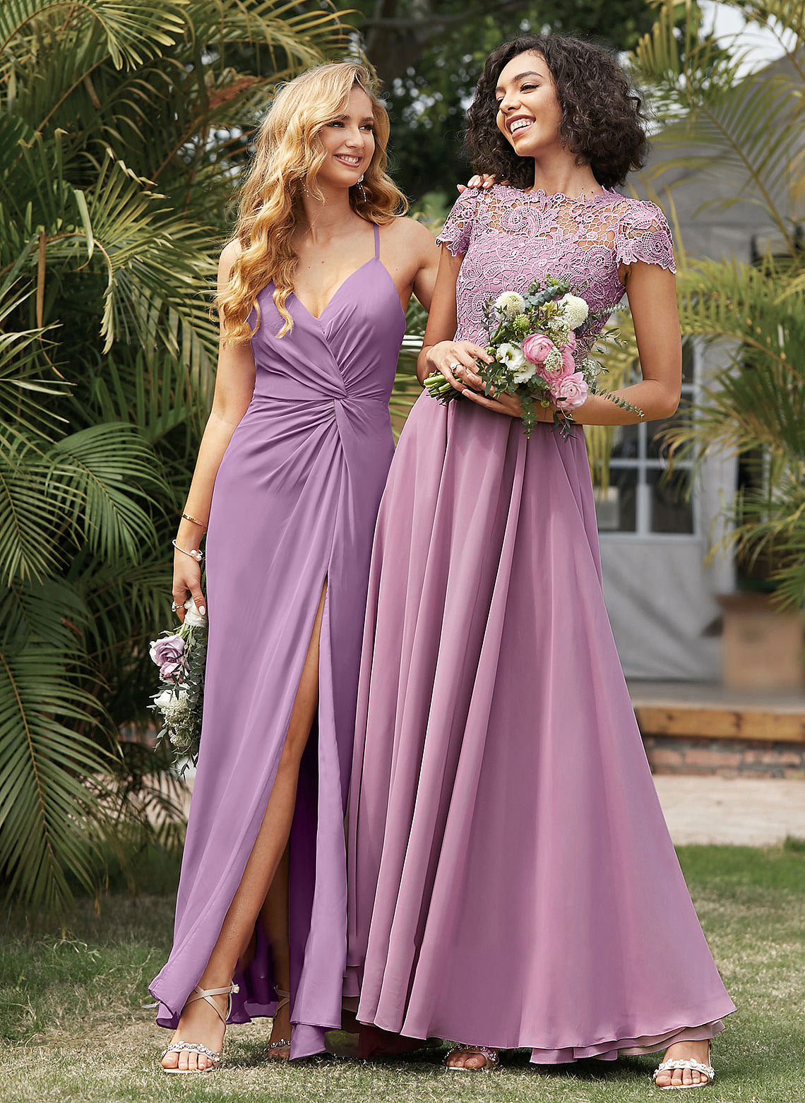 Floor-Length Pockets A-Line ScoopNeck Silhouette Embellishment Length Fabric Neckline Glenda Floor Length Straps Bridesmaid Dresses