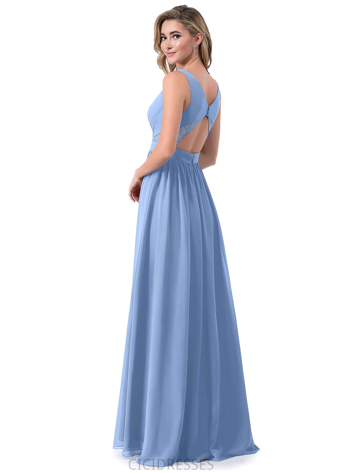 LuLu A-Line/Princess Floor Length Sleeveless Natural Waist Spaghetti Staps Bridesmaid Dresses