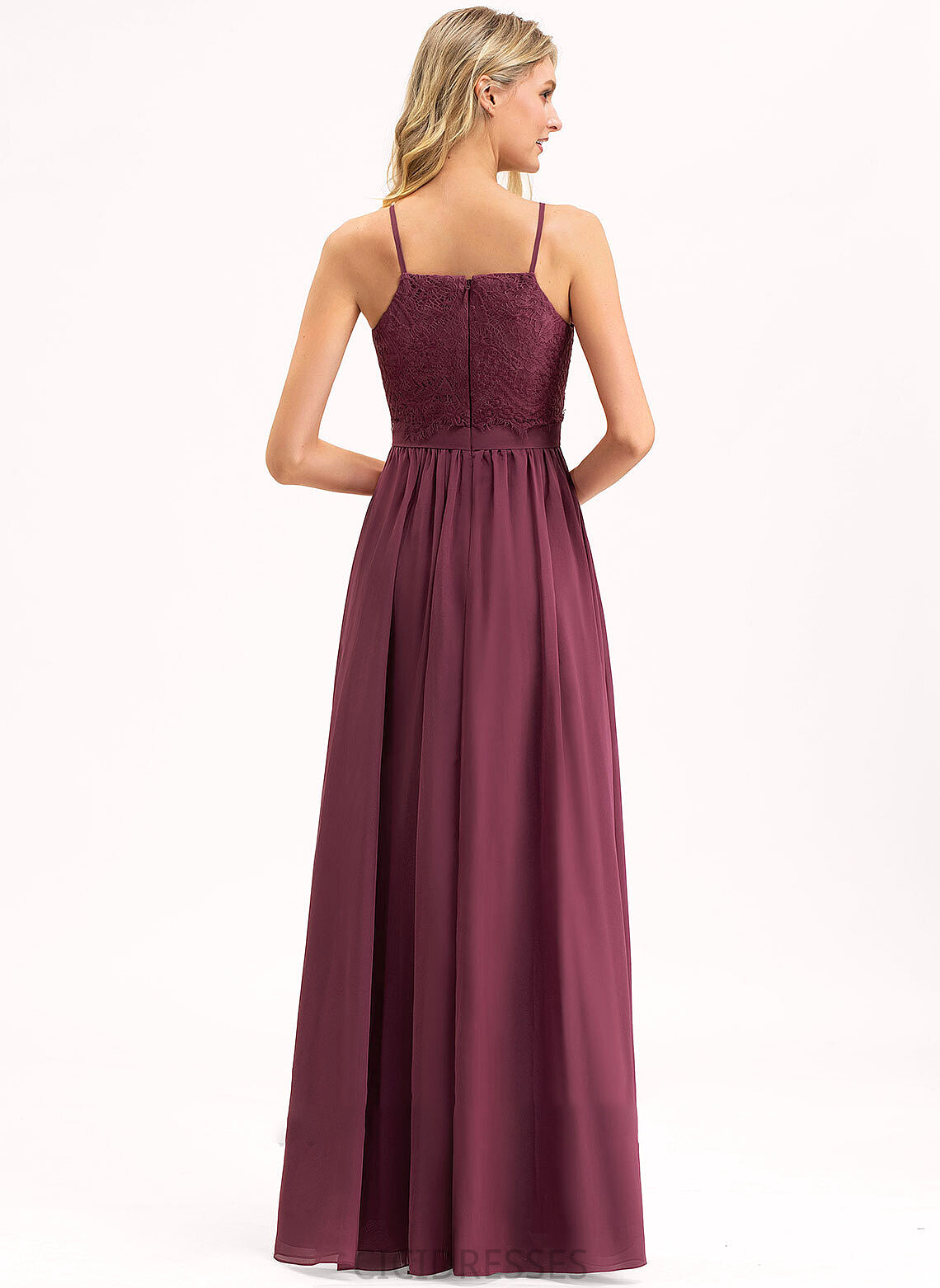 Neckline Length Silhouette Fabric Floor-Length Lace A-Line SquareNeckline Straps Alice Sleeveless Floor Length Bridesmaid Dresses