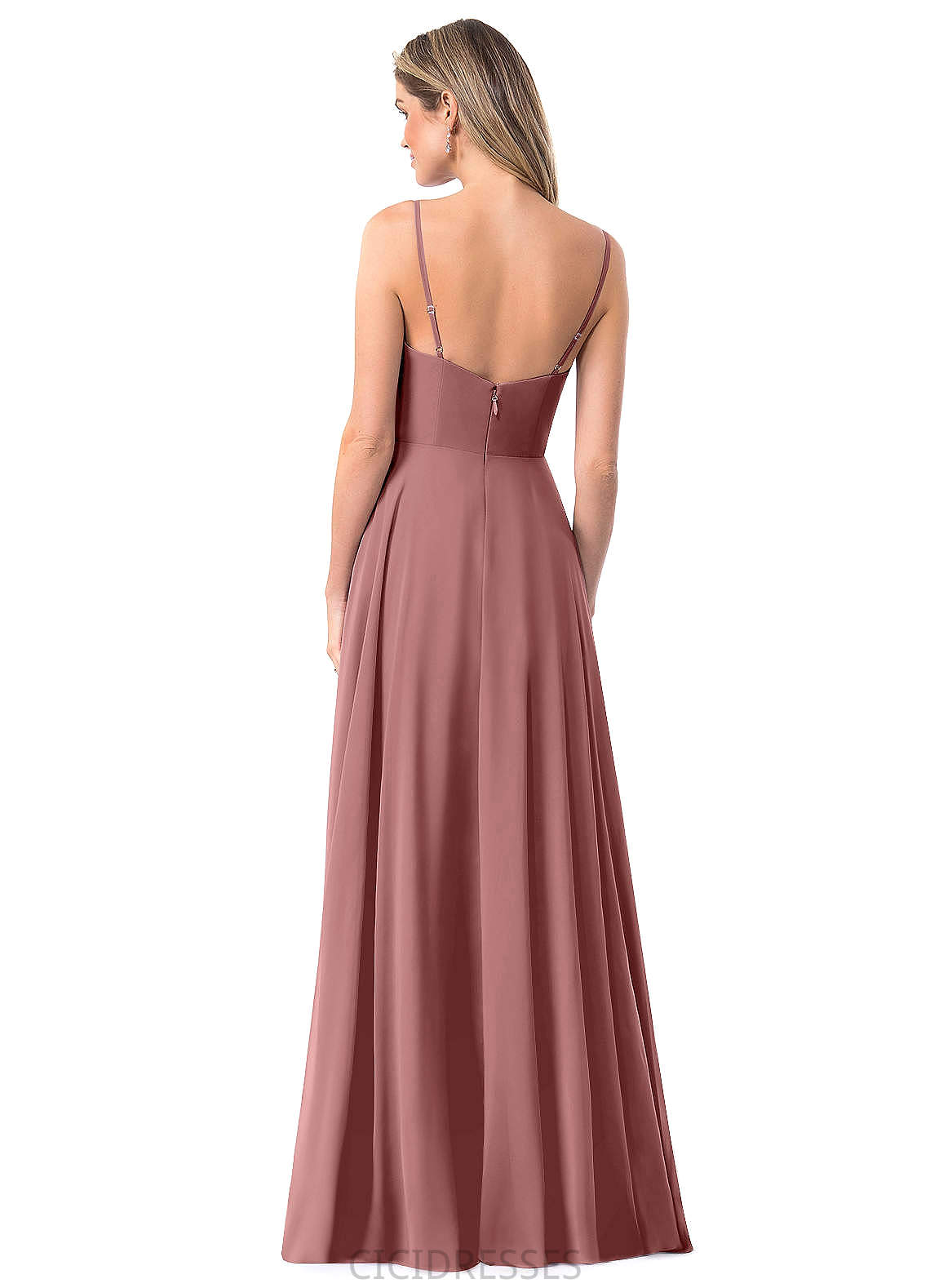 Chelsea Sleeveless Natural Waist Floor Length Spaghetti Staps A-Line/Princess Bridesmaid Dresses