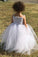 Cute A-line Straps Long Flower Girl Dress,Princess Tulle Flower Girl Dresses,Lace Ball Gowns,F006