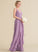 CascadingRuffles Floor-Length V-neck Neckline Embellishment Length Fabric Silhouette A-Line Halle Sleeveless Natural Waist Bridesmaid Dresses