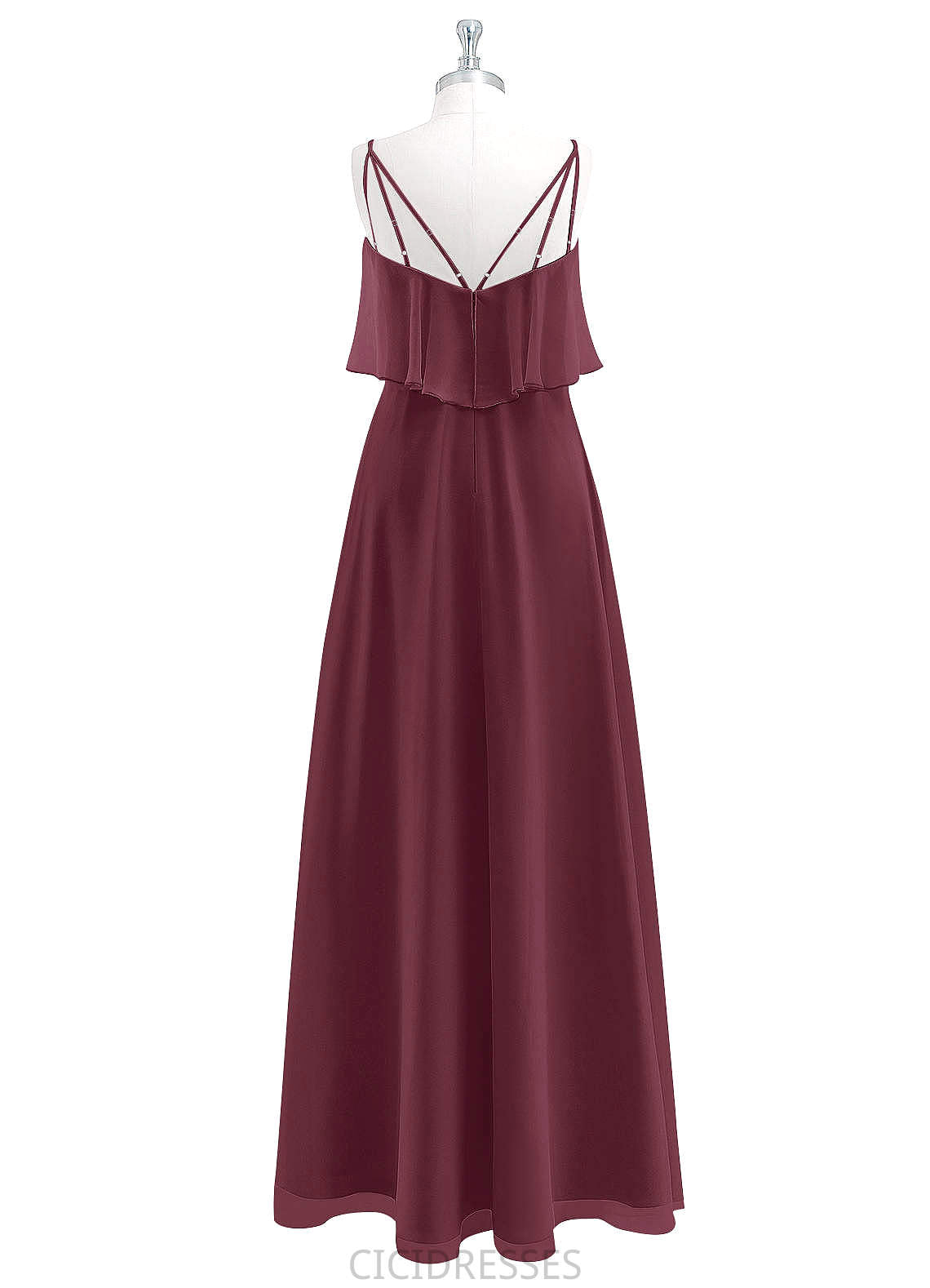 Jaiden Floor Length V-Neck Sleeveless Natural Waist A-Line/Princess Bridesmaid Dresses