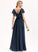 SplitFront Silhouette CascadingRuffles Bow(s) Floor-Length Embellishment Length V-neck Neckline A-Line Fabric Rosemary Bridesmaid Dresses
