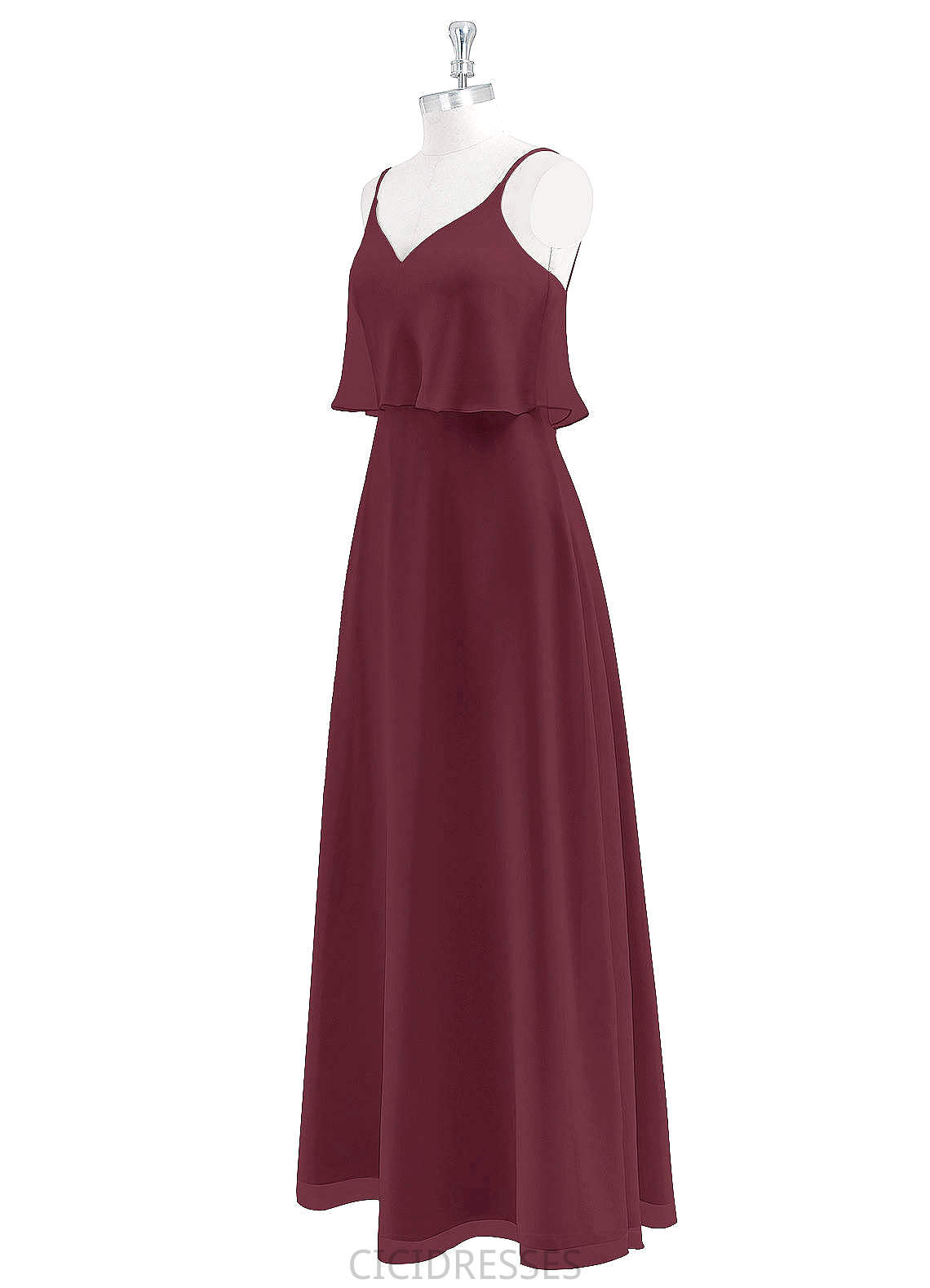 Jaiden Floor Length V-Neck Sleeveless Natural Waist A-Line/Princess Bridesmaid Dresses