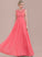 ScoopNeck A-Line Neckline Silhouette Fabric Ruffle Floor-Length Embellishment Length Shyla Spaghetti Staps Floor Length Bridesmaid Dresses