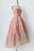 Pink Lace Strapless Tulle Short Prom Dresses, Unique Tulle Homecoming Dresses N1991