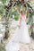 Deep V-neck Beading Prom Dresses,Straps Tulle Appliques A-line Custom Beach Wedding Dress,N97