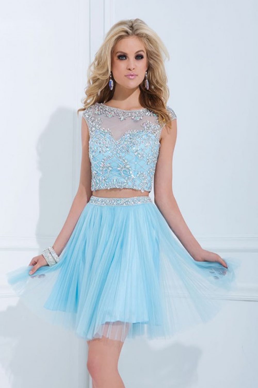 Two Pieces Tulle Short Prom Dress Homecoming Dress E04