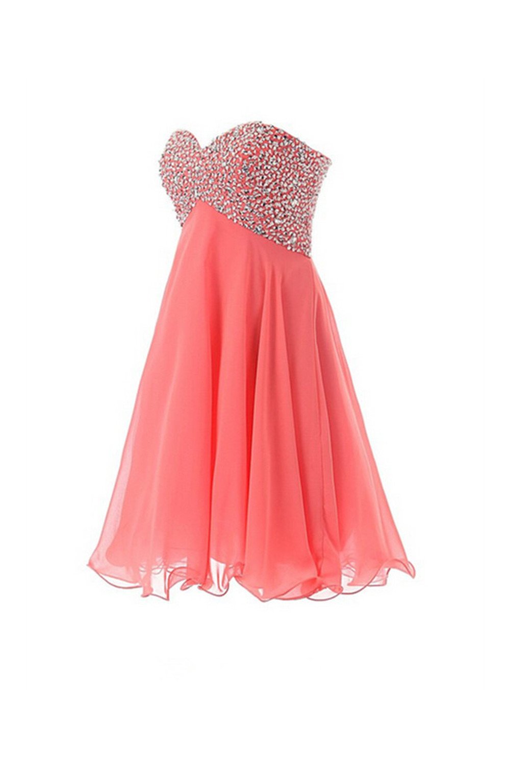 Empire Waist Watermelon Sweetheart Short Prom Homecoming Dress ED0673