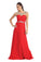 Modest Red Chiffon Beaded Open Back Prom Party Dresses ED0723