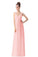 Newest Simple Pink Chiffon Long Prom Bridesmaid Dresses ED0726