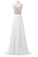 White Chiffon Sweetheart Beaded Long Prom Evening Dresses