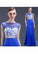 Sheath Royal Blue Mermaid Cap Sleeves Long Prom Dresses ED0851