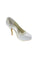 White Woman Heels With Beadings Wedding Shoes L-005