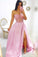 Modest A-line Sweetheart Split Long Prom Dresses Fashion Prom Gowns with Appliques N2519