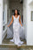 Simple V Neck Sleeveless Mermaid Lace Bridal Dress, V Back Beach Wedding Dress N2536