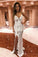 Off White Lace Mermaid Spaghetti Straps Long Prom Dress, Lace Evening Dresses N2235