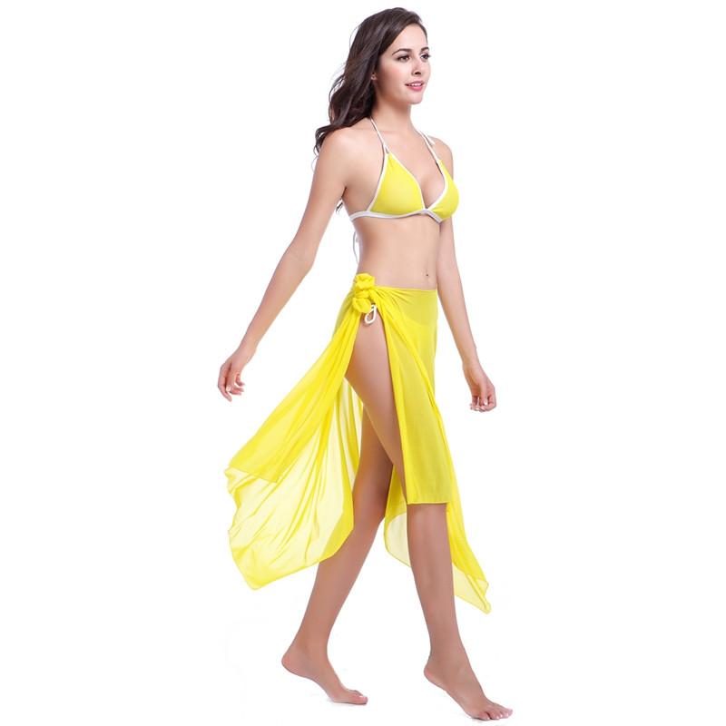 Newest Transparent Stretch Mesh Swimwear women Pareo