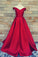 Charming A Line Satin Off-the-Shoulder Prom Dress With Belt N22
