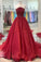 Pretty Strapless Long A-line Prom Dresses Charming Burgundy Prom Gowns Y0037