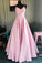 Elegant Simple Style Long Pink Satin Prom Dresses For Teens Cute Dresses Y0069