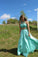 Beauty 2 Pieces Beading Long A-ling Floor Length Prom Dresses For Teens Y0073