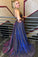 Glitter Front Split Long Zipper Back Pretty Prom Dresses Cute Dress Y0098