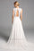 Newest Simple Long Lace Chiffon Open Back Beach Wedding Dresses Y0130