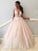 Deep V-neck Long A-line Beauty Pink Princess Dress Prom Dresses Y0138